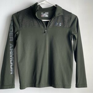 Under Armour half zip long sleeve pullover top green size youth small